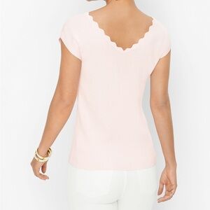 Baby pink talbots v neck scallop neck sleeveless sweater size 3x NWOT